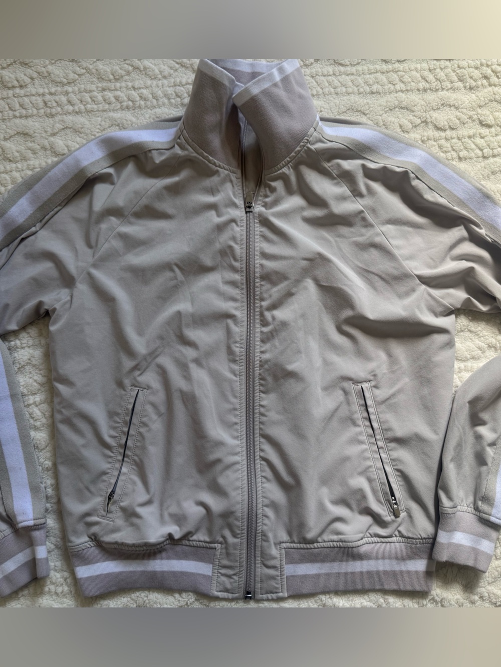 Athleta Sprint Track Jacket full zip light Grey size XS